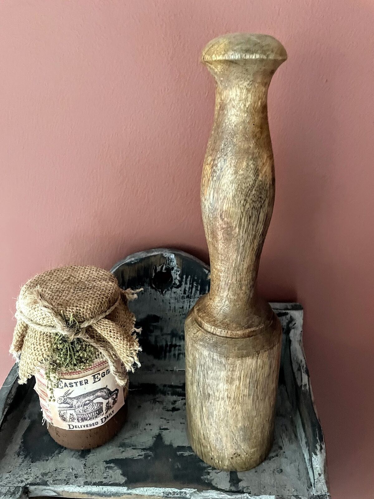 Primitive Colonial Reproduction Wood Masher 12" General store Decor - The Primitive Pineapple Collection