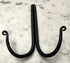 Primitive Colonial Wrought Iron 5.5" Double Black Hook - The Primitive Pineapple Collection