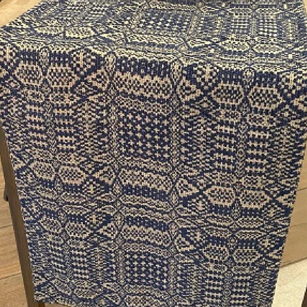 Primitive Country Navy and Linen 14" x 56" Long Runner Textile Farmhouse - The Primitive Pineapple Collection