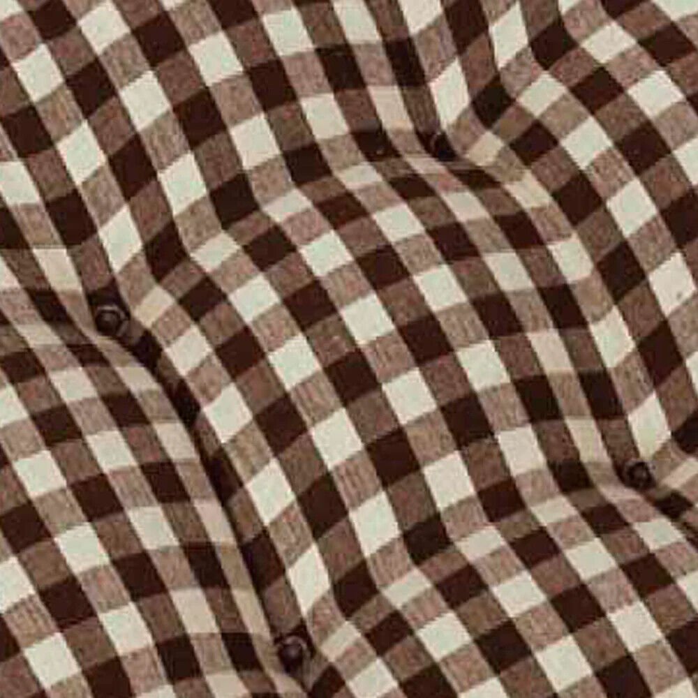 Primitive Farmhouse 16" x 16"Black and Nutmeg Check Chair Pad w/ Ties Cotton New - The Primitive Pineapple Collection