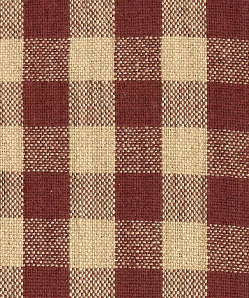 Primitive Farmhouse 14" x 14" Barn Red Check Chair Pad w/ Ties Cotton - The Primitive Pineapple Collection