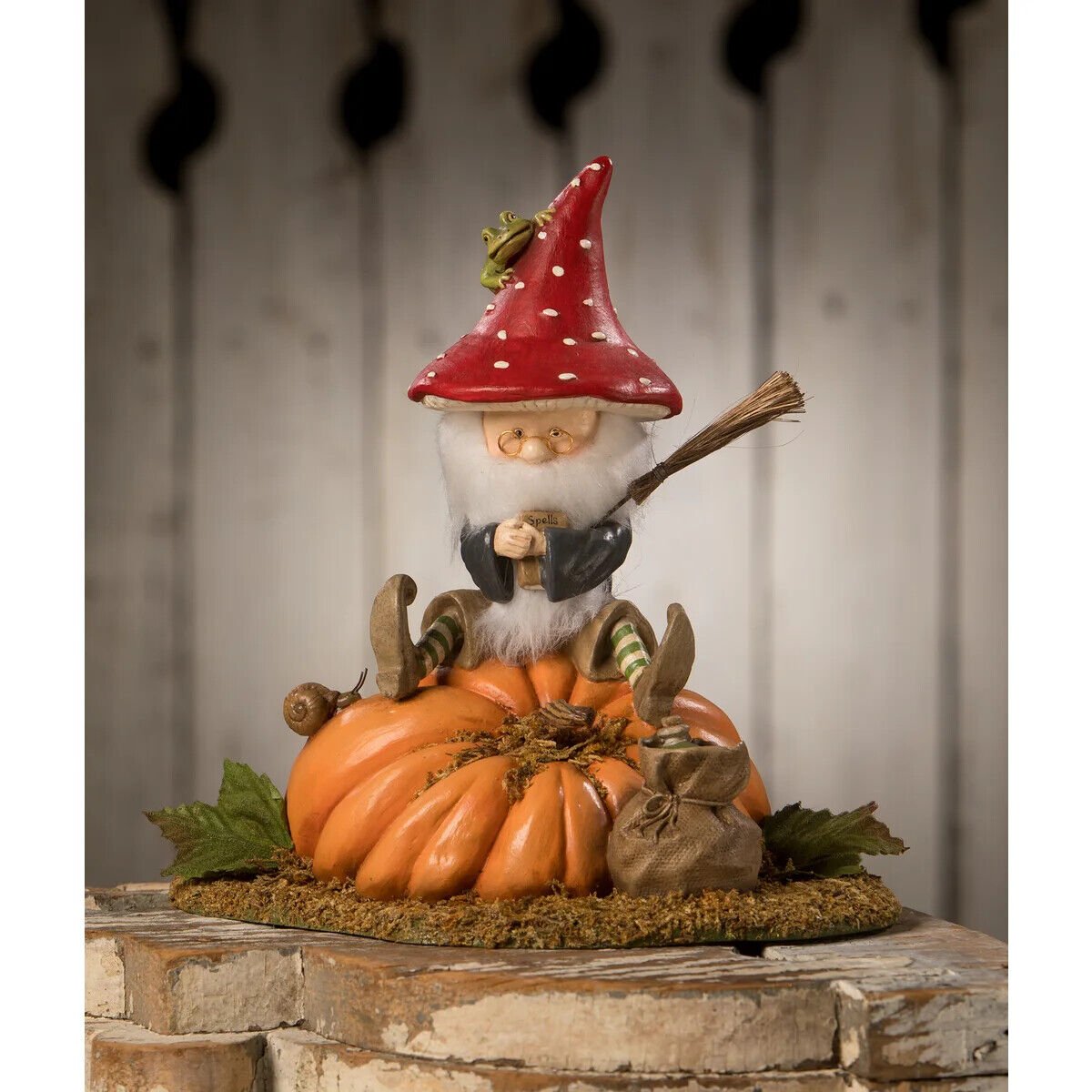 Bethany Lowe Halloween 2023 Bellamy Troll On Pumpkin TD2225 - The Primitive Pineapple Collection