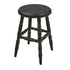Primitive Farmhouse Black Distressed 18" Wood Stool w/ Turned Legs - The Primitive Pineapple Collection