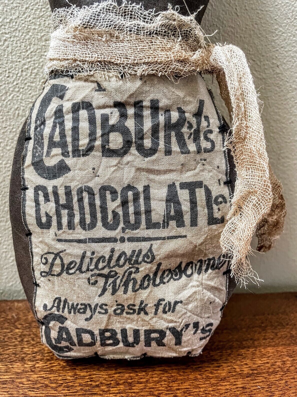 Primitive Easter Spring Cadbury Bunny Chocolate Stump Doll 12" - The Primitive Pineapple Collection