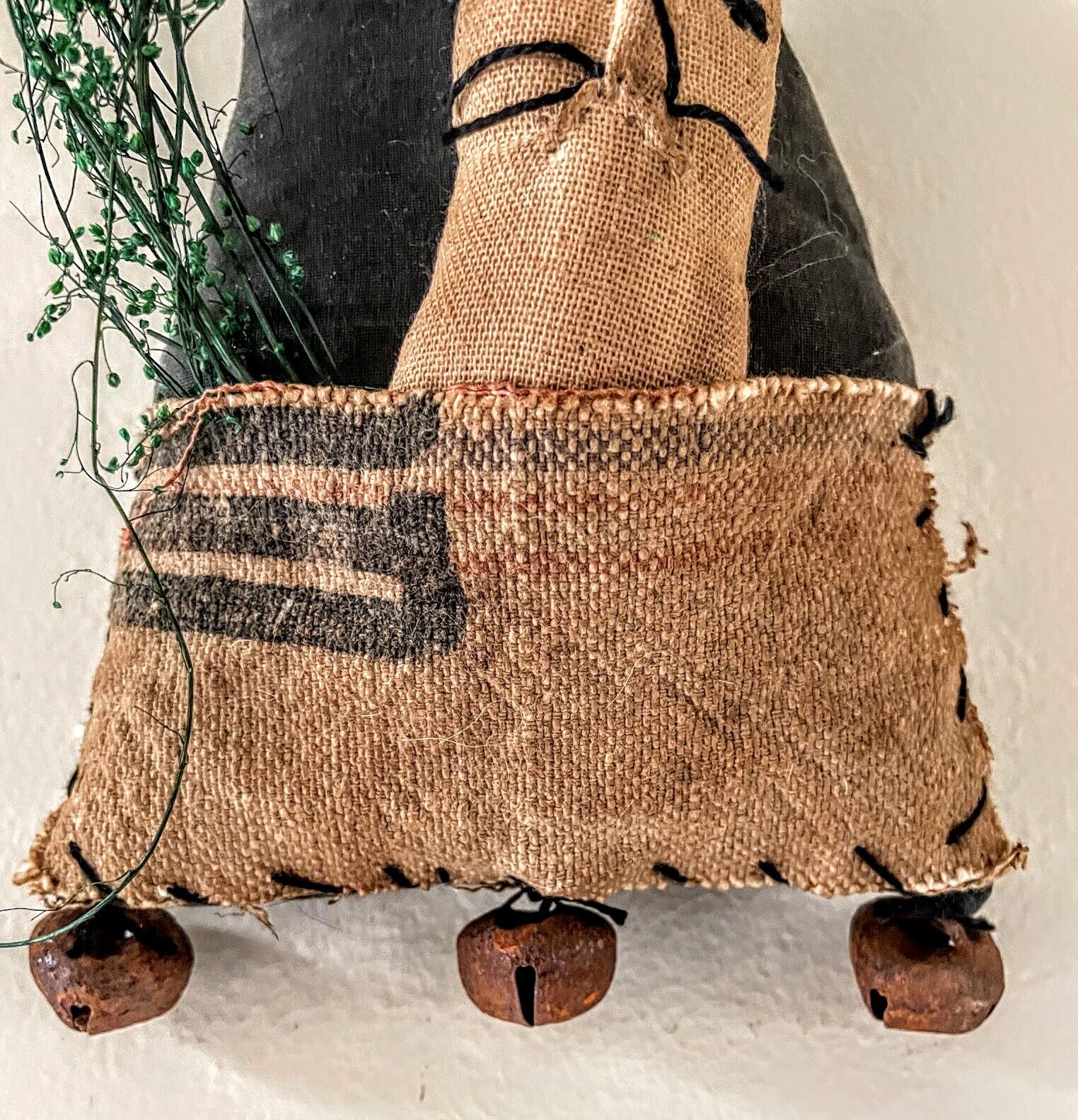 Primitive Easter Spring Hanging Momma and Baby Chocolate Bunny Hanging Doll 10" - The Primitive Pineapple Collection