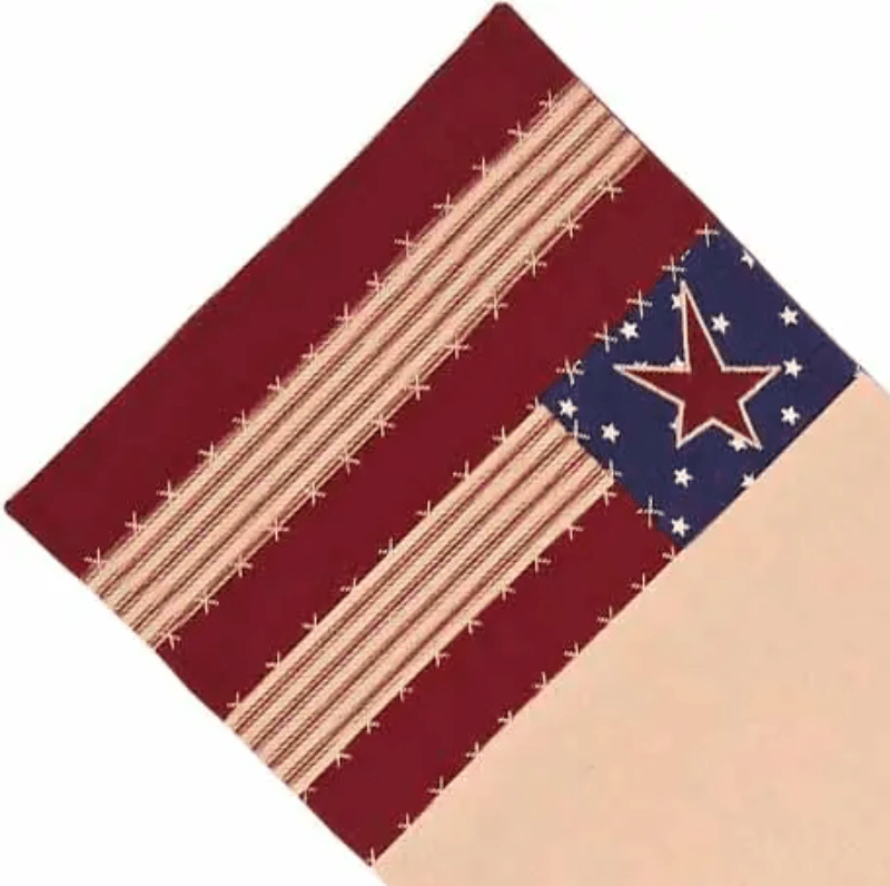 Primitive Colonial FarmhouseAmericana Stars and Stripes Table Runner 14x36" - The Primitive Pineapple Collection