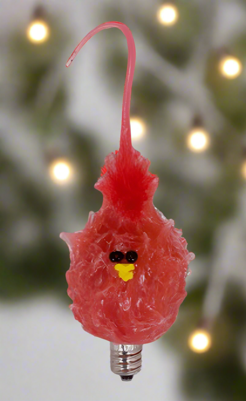 Primitive Hand-dipped Red Cardinal Silicone Bulb Reusable - The Primitive Pineapple Collection
