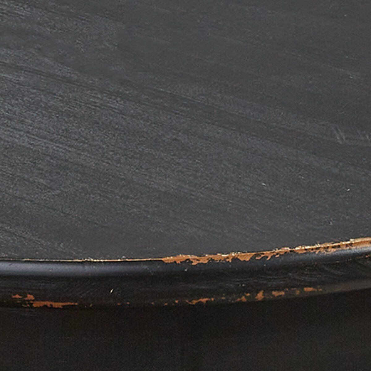 Primitive Colonial Distressed Black 22" Pedestal Accent Table w/ Drawer 22" H - The Primitive Pineapple Collection