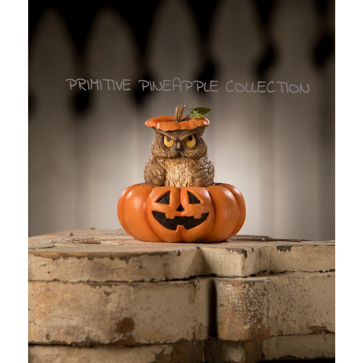 Bethany Lowe Halloween 2023 Mr Grumps JOL Owl TD2211 - The Primitive Pineapple Collection