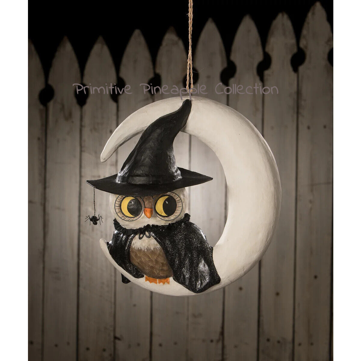 Bethany Lowe Halloween 2023 13" Large Witchy Owl On Moon TJ2305