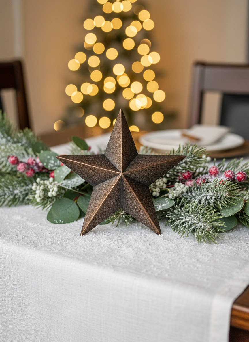 Primitive Farmhouse Country Black Tin Primitive Star 8" Wall Decor - The Primitive Pineapple Collection