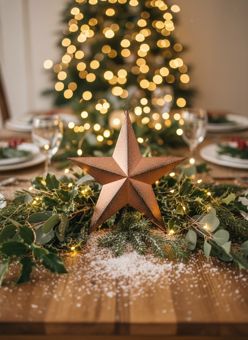 Primitive Farmhouse Country Rustic Tin Primitive Star 8" Wall Decor - The Primitive Pineapple Collection