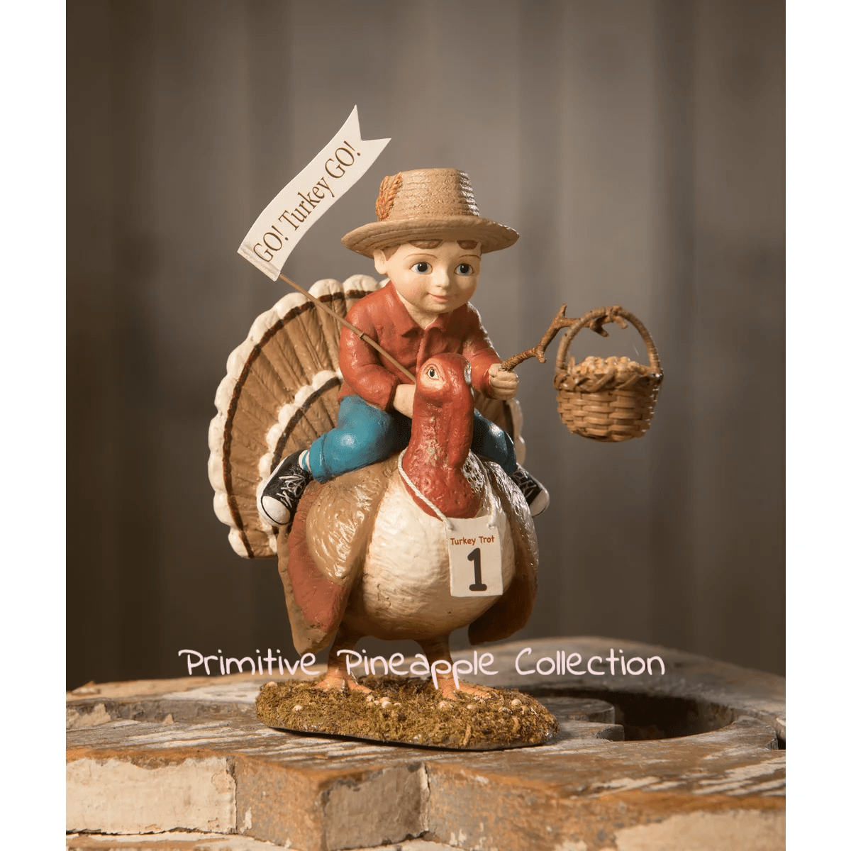 Bethany Lowe Fall New Thanksgiving Turkey Trot Tucker TD2230 - The Primitive Pineapple Collection