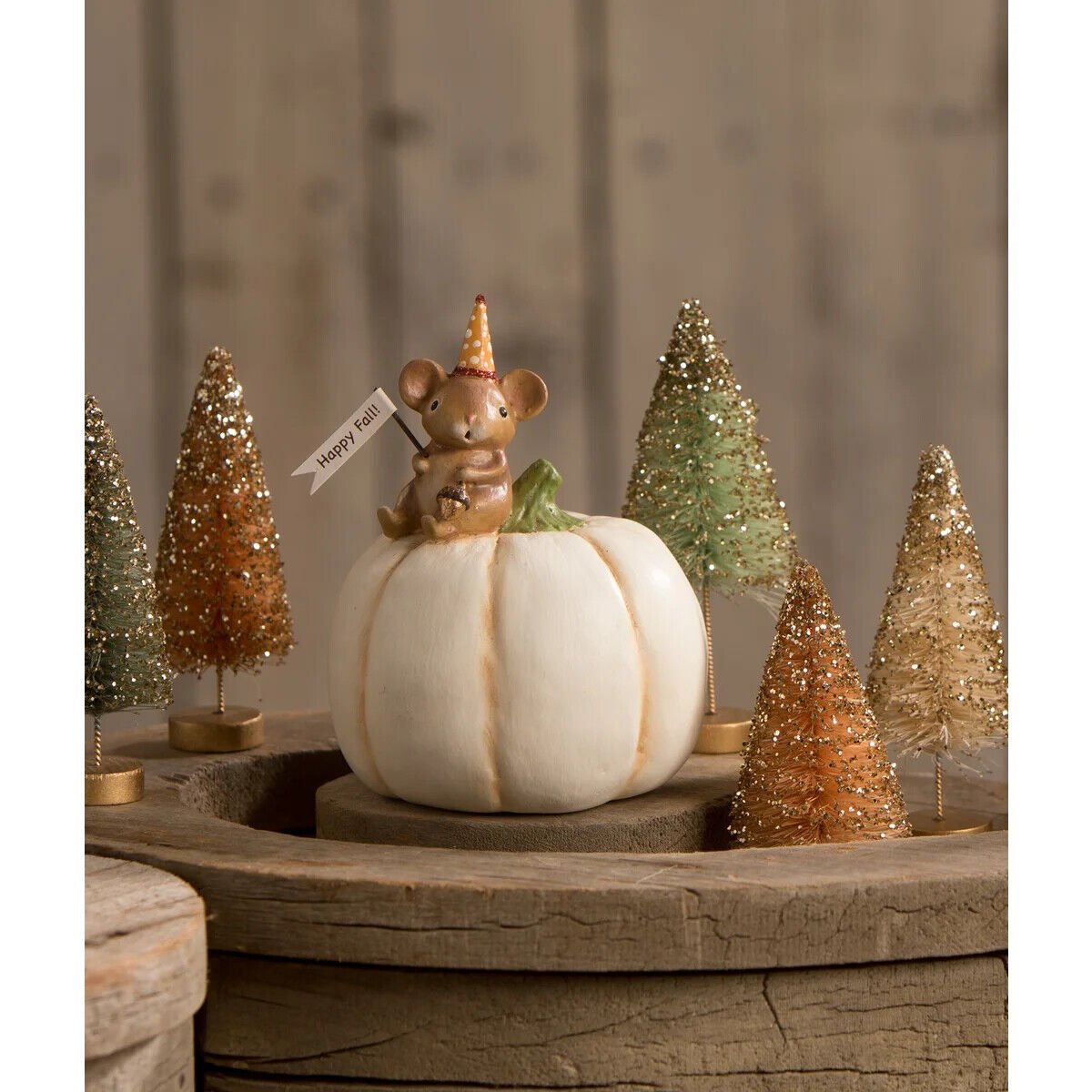 Bethany Lowe Halloween New 2023 Happy Fall Mouse On Pumpkin MA2078 - The Primitive Pineapple Collection