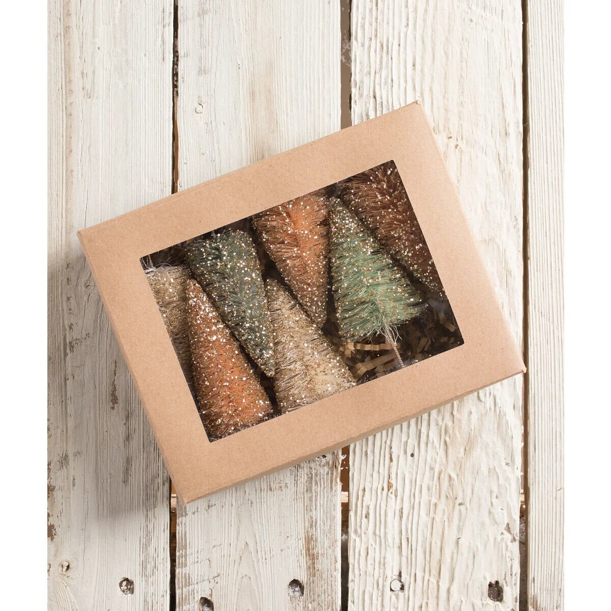 Bethany Lowe Halloween 7pc Fall In Love Bottle Brush Trees LC1647 - The Primitive Pineapple Collection