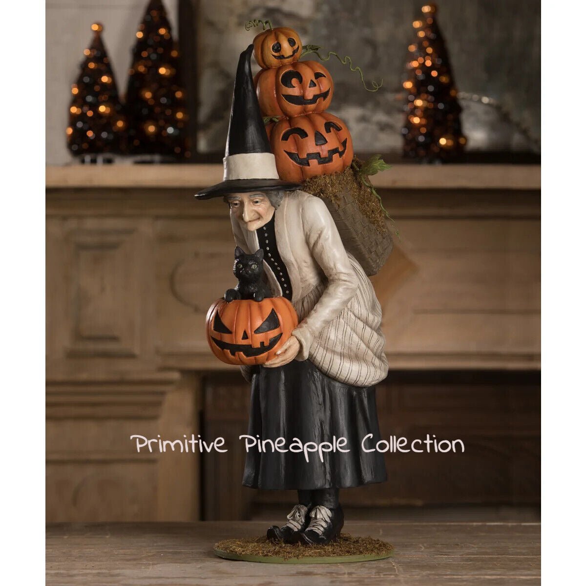 Folk Art Bethany Lowe Halloween Minerva Witch Pumpkin Peddler-23&