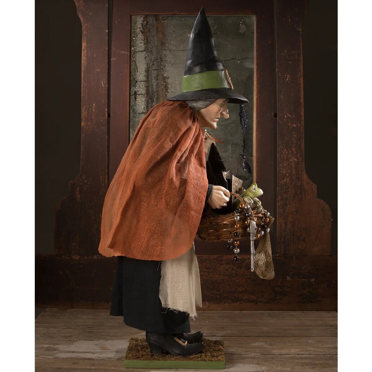 Bethany Lowe Halloween TD0066 Brewhilda Peddler Potion Frog Witch - The Primitive Pineapple Collection