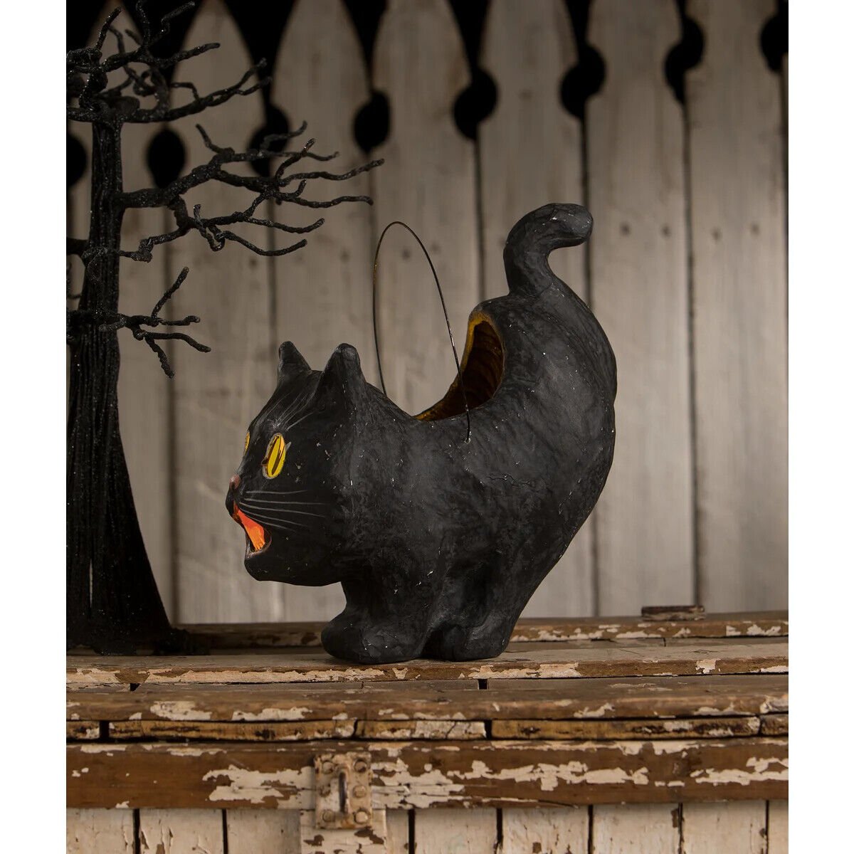 Bethany Lowe Halloween Scaredy Scaredy Sassy Cat Bucket TJ1335 - The Primitive Pineapple Collection