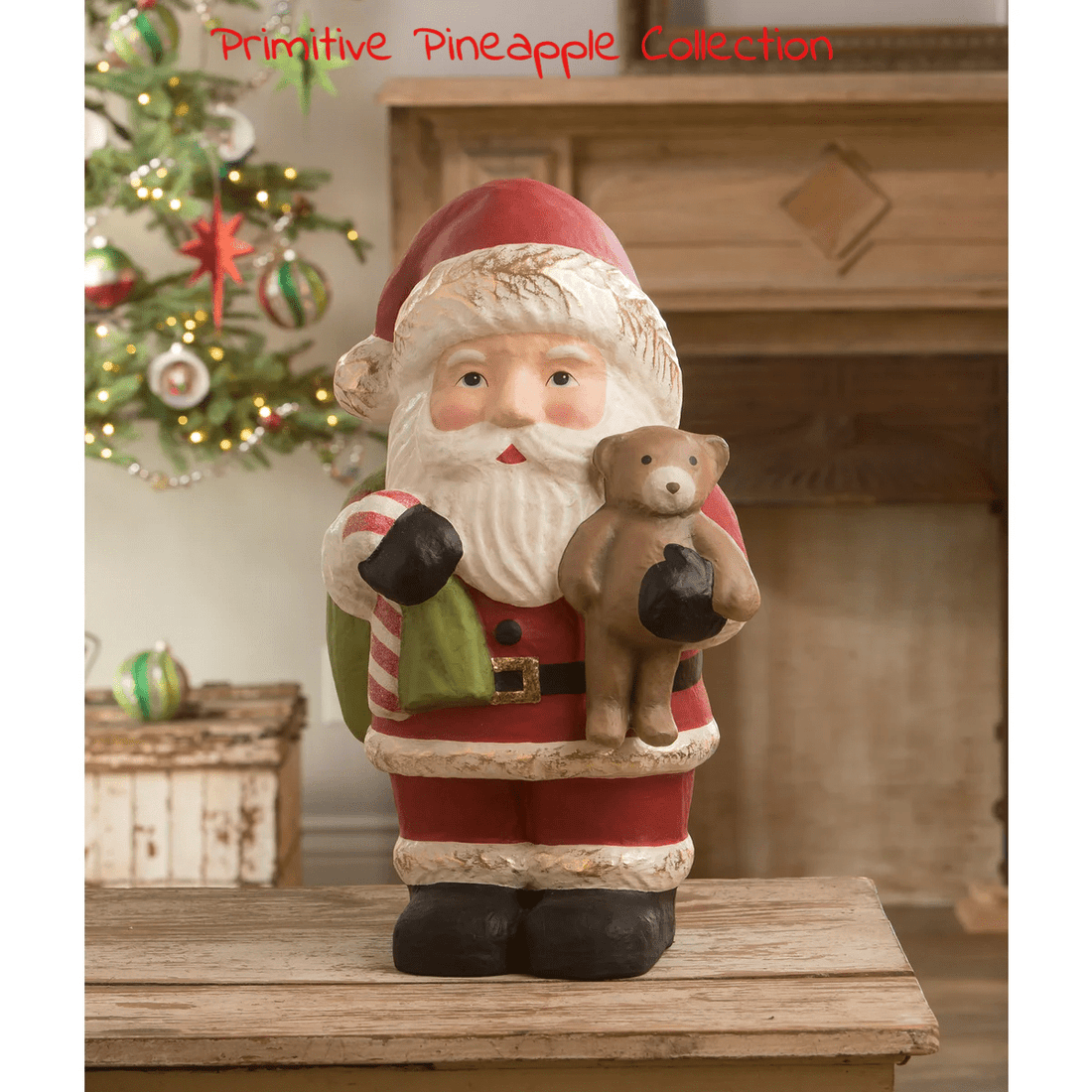 Bethany Lowe Christmas 2023 Jolly Happy Santa 20&quot; TJ2341 - The Primitive Pineapple Collection
