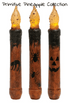 Primitive/Country 6.5" Halloween Taper Candle Timer Spider, JOL, Black Cat - The Primitive Pineapple Collection