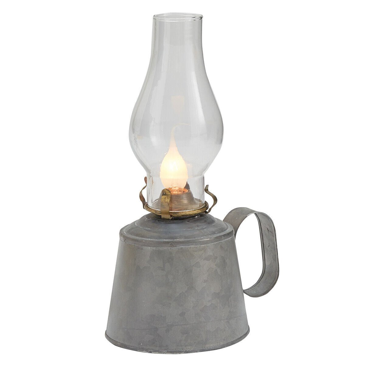Primitive Reproduction Electric Oil Lamp with Glass Globe 11" - The Primitive Pineapple Collection