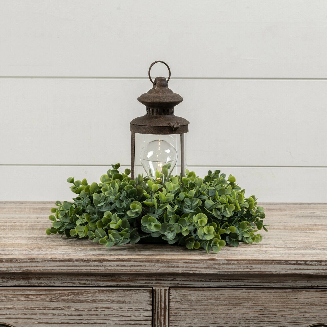 Primitive Farmhouse Battery LED Leah Lantern Light Vintage Colonial Look 10.25" - The Primitive Pineapple Collection