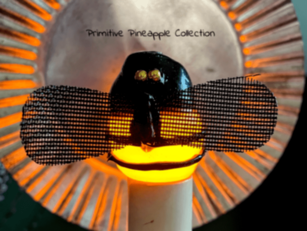 Primitive Farmhouse Handcrafted Bumble Bee w/ Wings Silicone Bulb Reusable - The Primitive Pineapple Collection