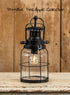 Farmhouse Reproduction 11.25 "Black Captains Led Lantern w/ Timer - The Primitive Pineapple Collection
