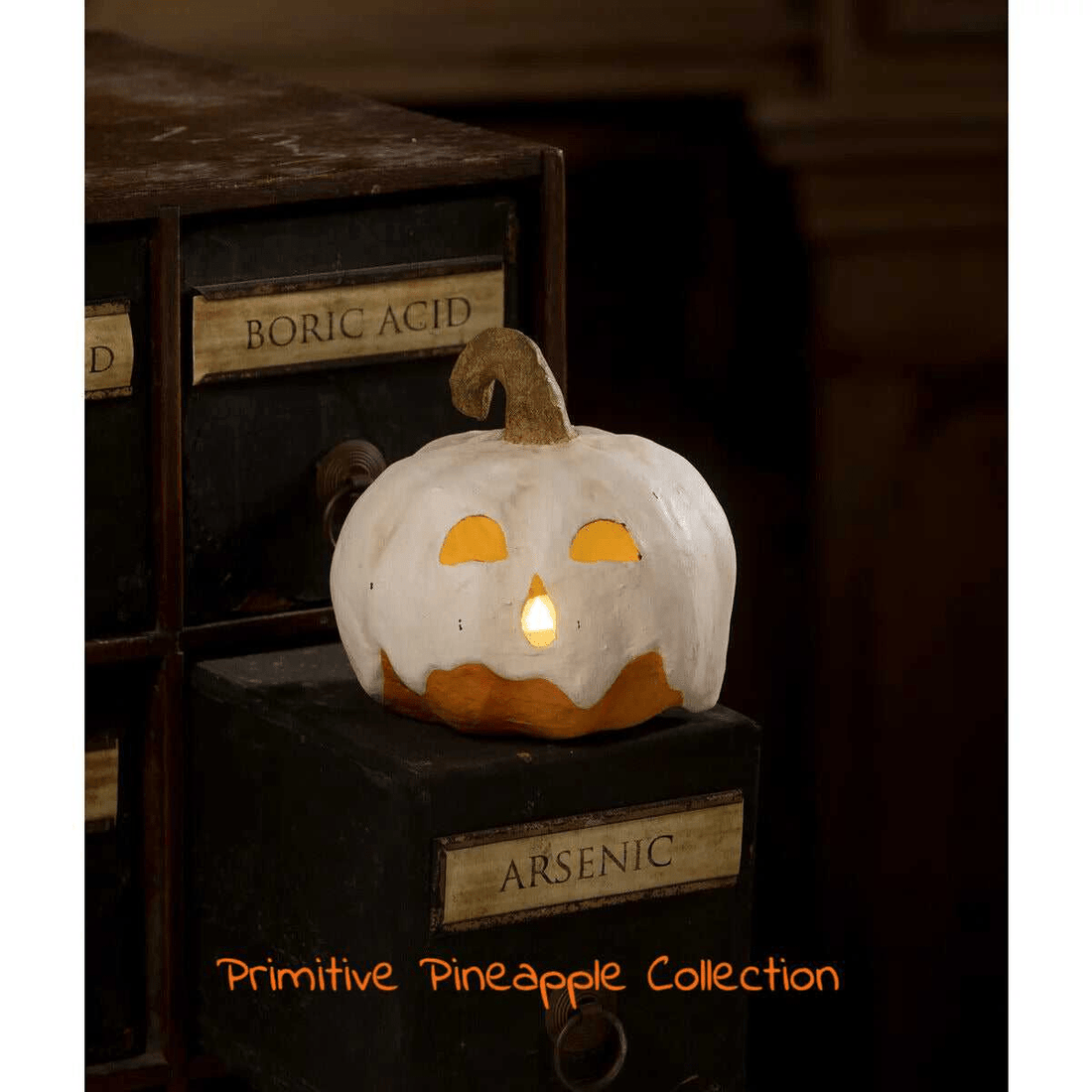 Bethany Lowe 2023 Halloween Ghost Jack Luminary Squatty TJ2328 - The Primitive Pineapple Collection