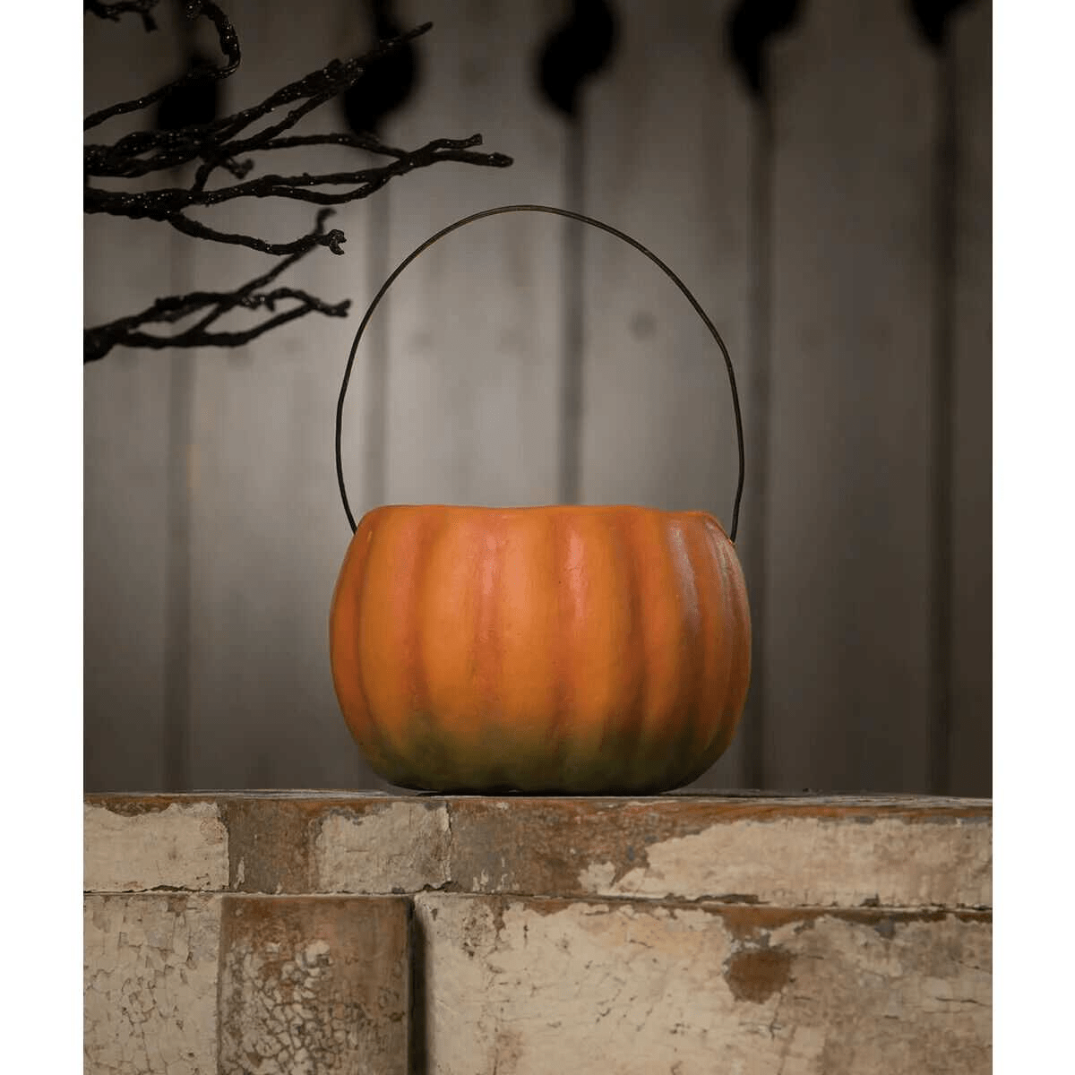 Bethany Lowe 2023 Halloween Surprised Candy Corn Pumpkin Bucket Petite TJ2322 - The Primitive Pineapple Collection