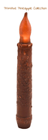 Primitive Country 6.5" Grubby Brown Taper Candle 6 hr Timer - The Primitive Pineapple Collection