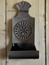 Primitive Colonial Wall Decor Black Punched Tin Matchbox Holder 8" - The Primitive Pineapple Collection