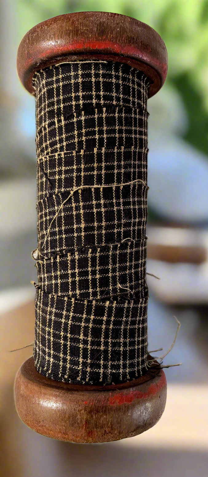 Farmhouse Primitive Vintage Wood Spool with Homespun Fabric 4 sizes Rustic - The Primitive Pineapple Collection