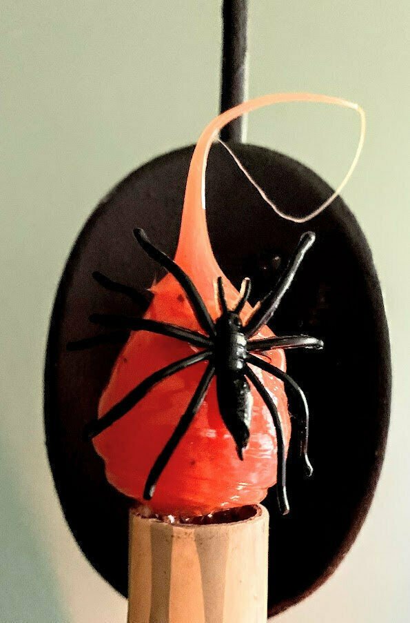 Primitive/Country Halloween Orange w/ Spider Scented Silicone Dipped Light Bulb - The Primitive Pineapple Collection