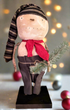 Primitive/country christmas winter 16" handmade Striped Knit Cap Snowman - The Primitive Pineapple Collection