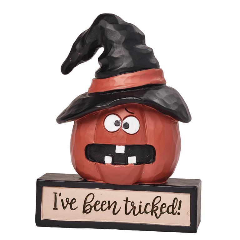 Blossom Bucket Folk Art Halloween Jack-O-Lantern Shelf Sitter I&