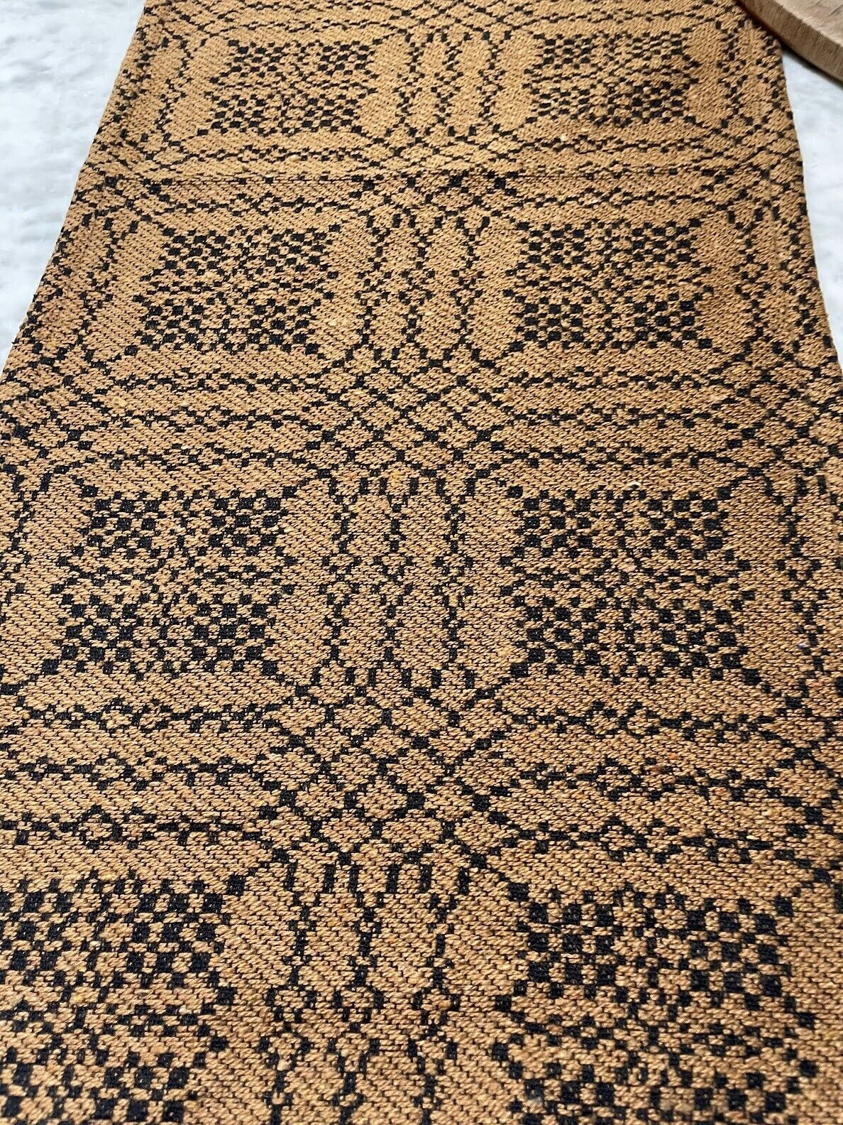 Primitive Farmhouse Nantucket Mustard and Black 56" Table Runner - The Primitive Pineapple Collection