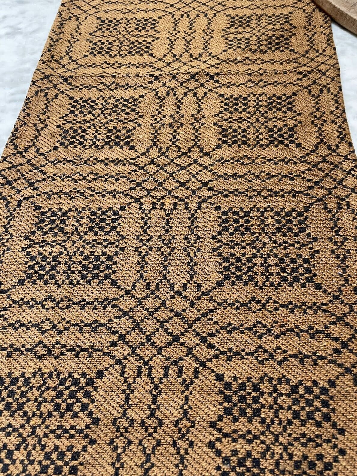 Primitive Farmhouse Nantucket Mustard and Black 56&quot; Table Runner - The Primitive Pineapple Collection