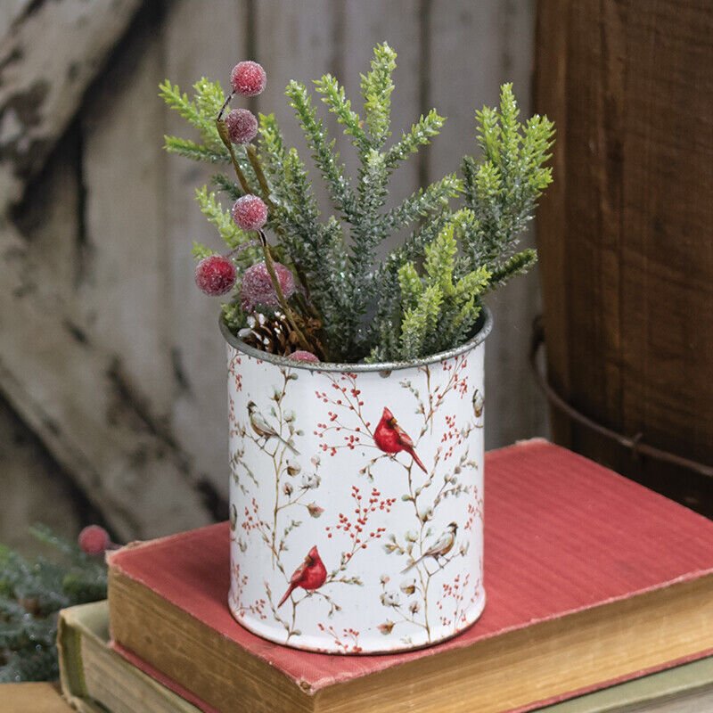 Primitive/ Country Christmas Vintage Tin Cans 4 Styles Holiday Crafts 4" - The Primitive Pineapple Collection