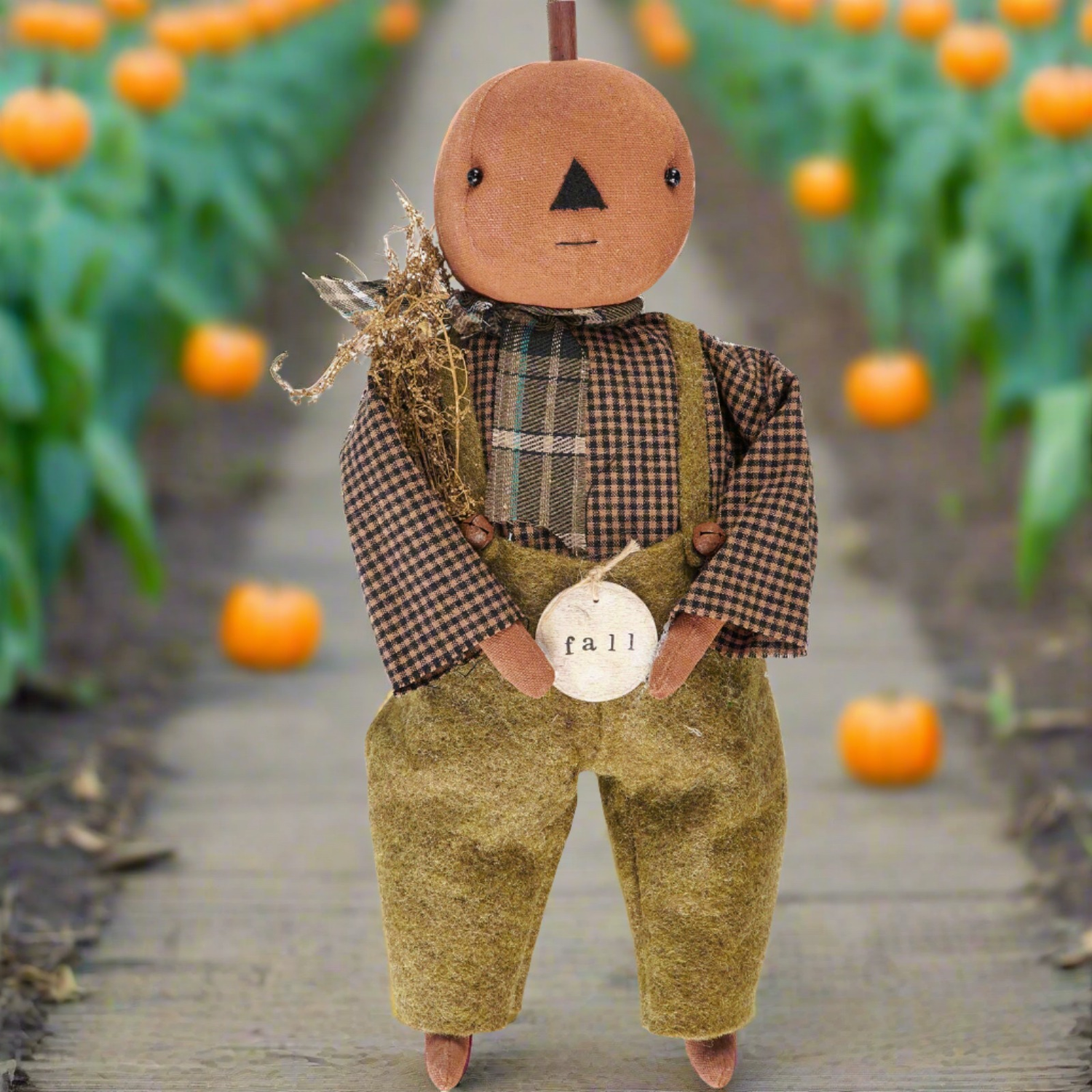 Primitive Country Fall Halloween 12" Fall Freddy Pumpkin Doll