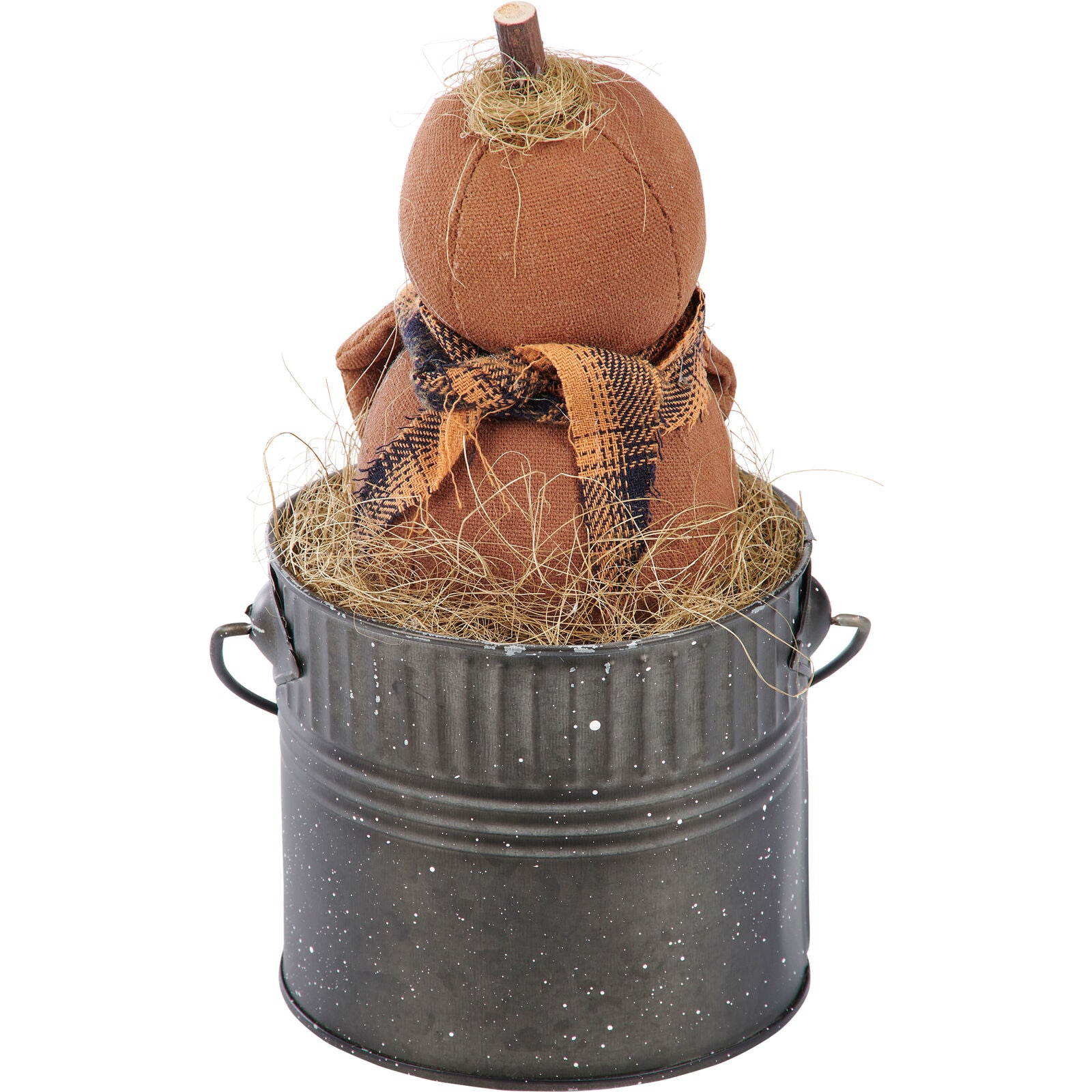 Primitive Country Fall Halloween 12" Boo Bobby Pumpkin Doll In Pail - The Primitive Pineapple Collection