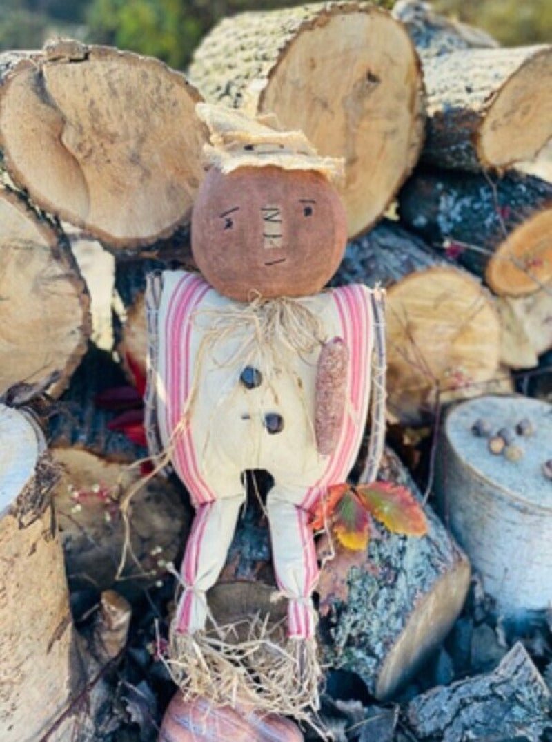 Primitive Fall Halloween Gerald Pumpkin Man 26" Doll - The Primitive Pineapple Collection