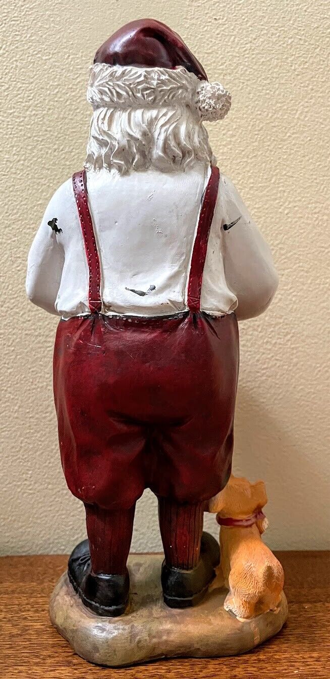 Farmhouse Christmas Rustic 10" Santa Figurine with Holiday Dog - The Primitive Pineapple Collection