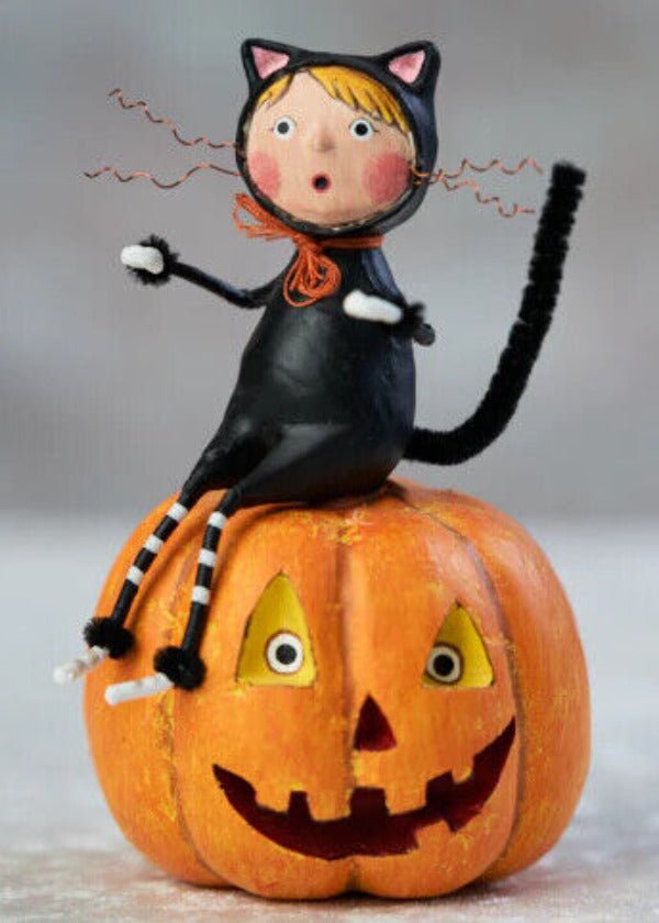 ESC and Company Halloween Cat And Jack Figurine Lori Mitchell 11163 - The Primitive Pineapple Collection