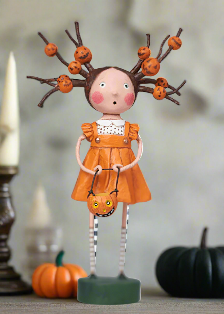 ESC and Company Halloween Twiggy Treat or Treat Girl By Lori Mitchell 15527 - The Primitive Pineapple Collection