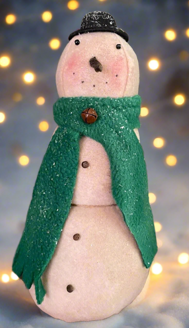 Primitive Handcrafted Christmas 9.5" Stacked Snowman Doll Folk Art Country - The Primitive Pineapple Collection