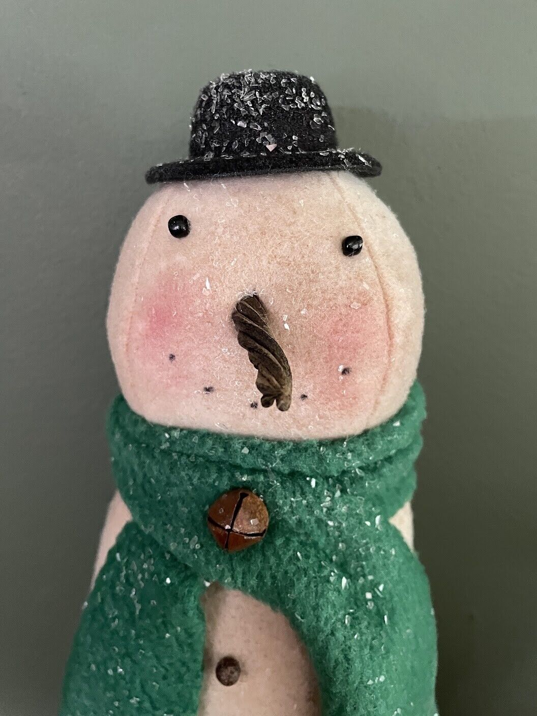 Primitive Handcrafted Christmas 9.5" Stacked Snowman Doll Folk Art Country - The Primitive Pineapple Collection