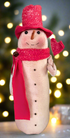 Primitive Folk Art Handcrafted 14” Love Snowman with Heart Farmhouse - The Primitive Pineapple Collection