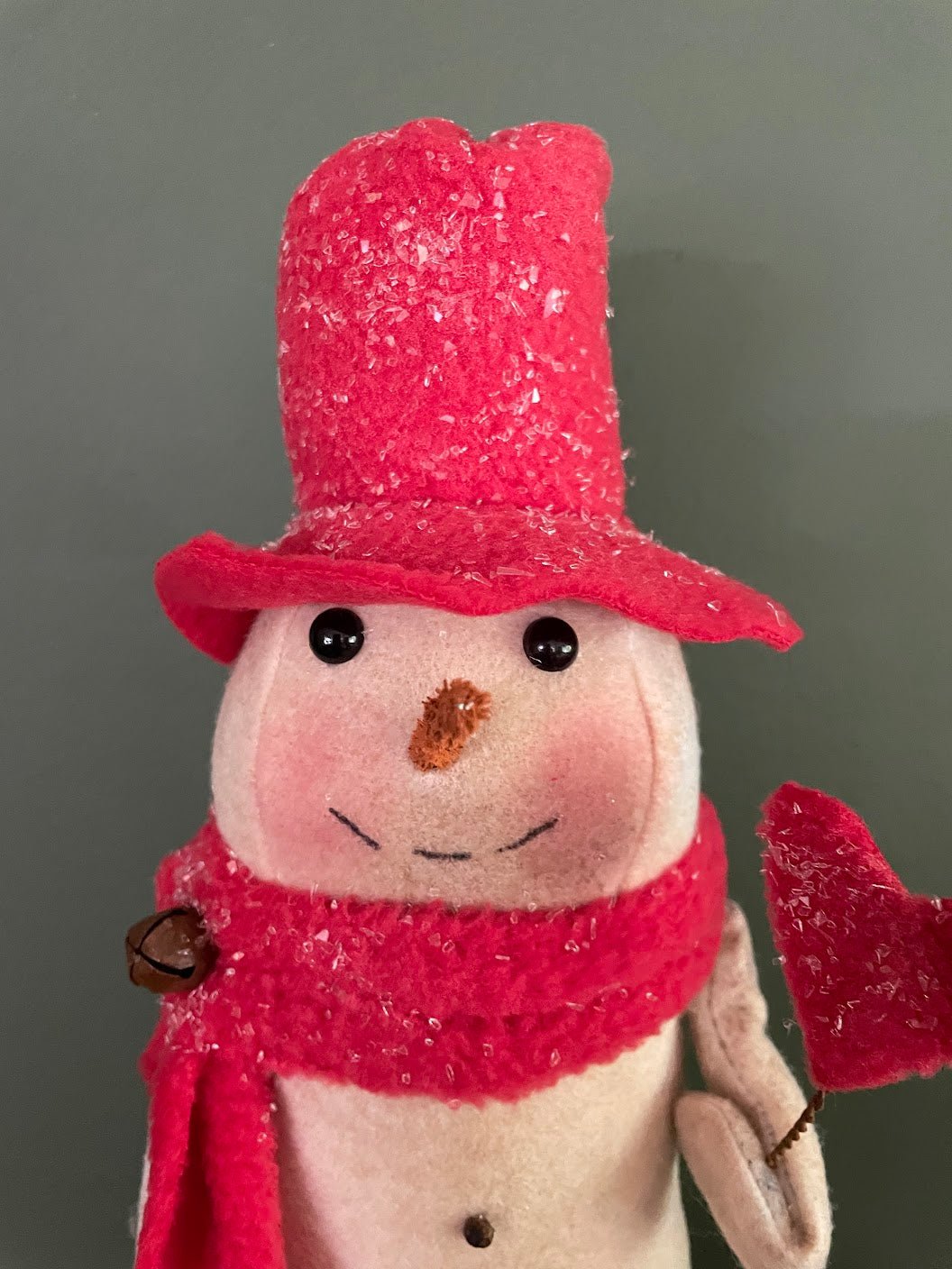 Primitive Folk Art Handcrafted 14β Love Snowman with Heart Farmhouse - The Primitive Pineapple Collection