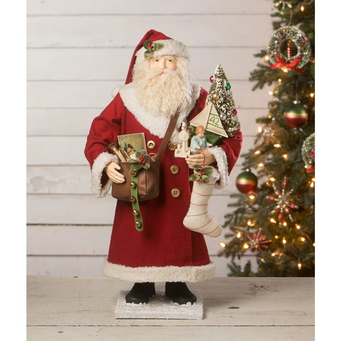 Bethany Lowe Christmas Jolly Old St. Nicholas with Toys 22&quot; TD2145 - The Primitive Pineapple Collection